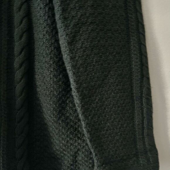J. Jill Forest Green Cable Knit Sweater Tunic Size Medium Cotton Wool Blend EUC - Picture 5 of 9